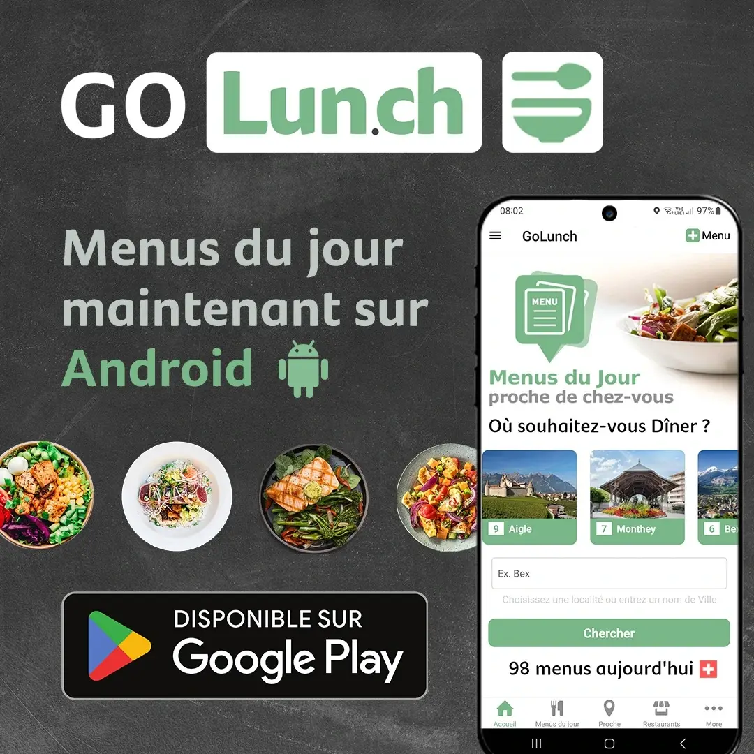 Le site GoLunch affiché sur un smartphone : les menus du jour en version mobile