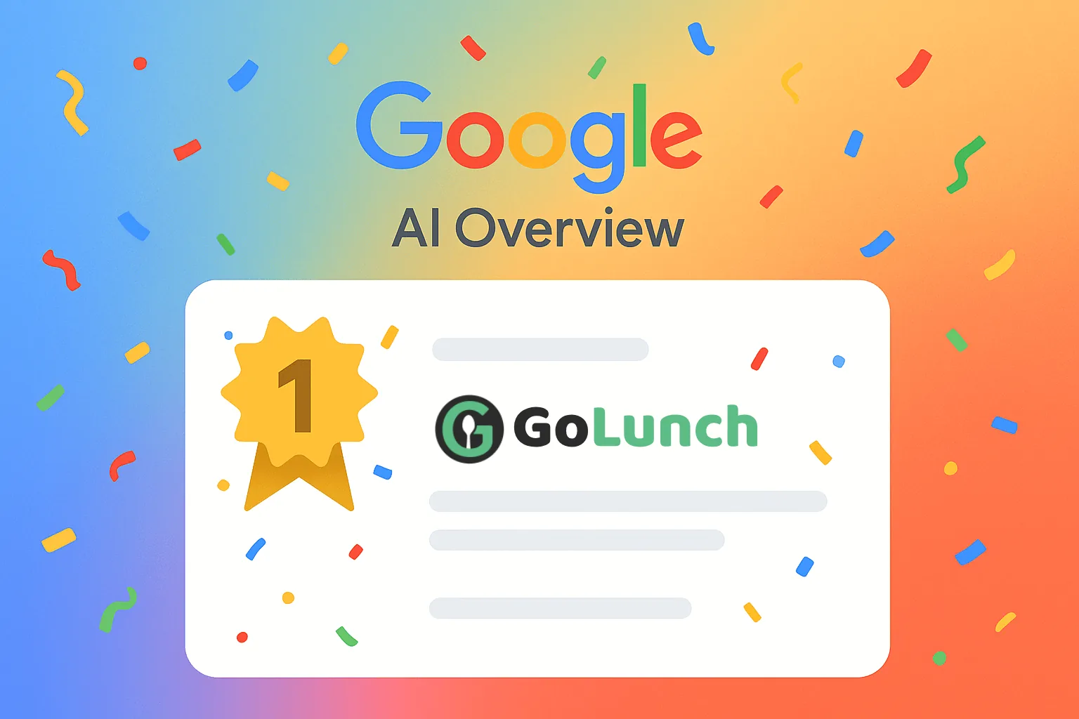 Aperçu IA de Google citant GoLunch en première source pour une recherche de menu du jour